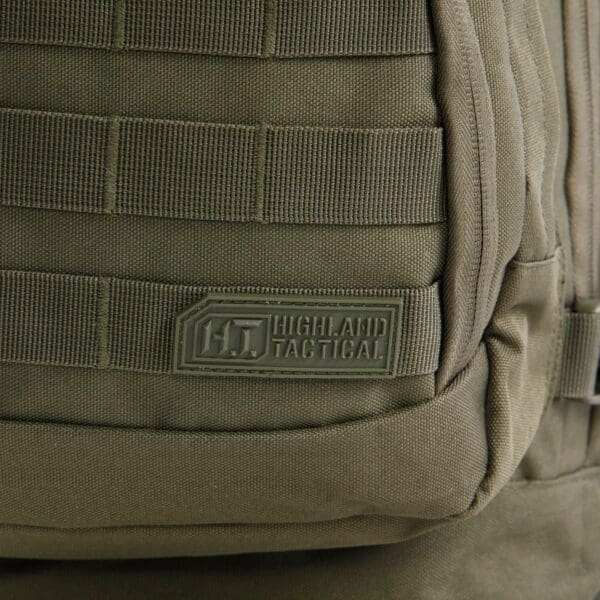 A close up of the back of a backpack