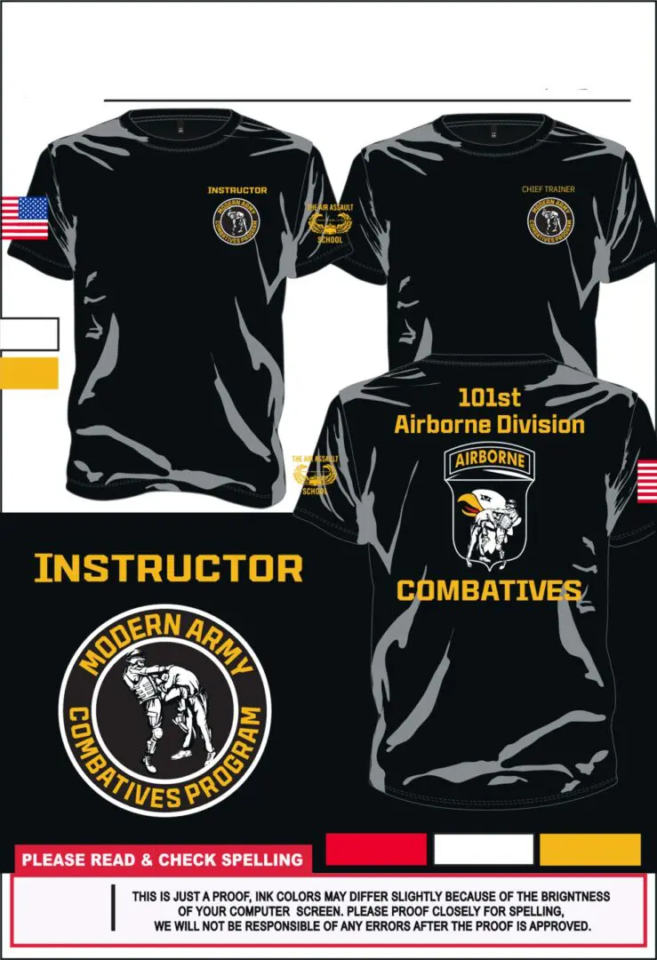 A black shirt with the words " modern army combatives program ".